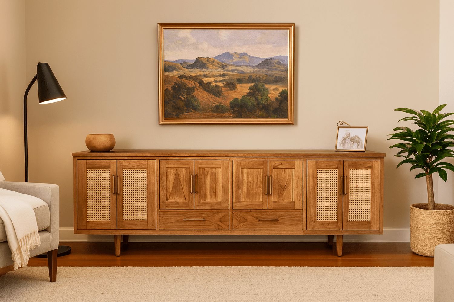 Cherry Console Stereo Cabinet