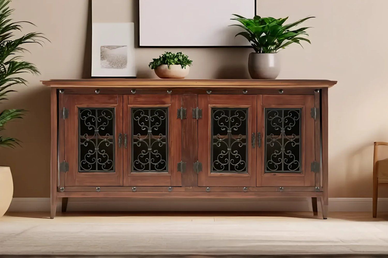 New Mexico Revival console by dadowoodworking