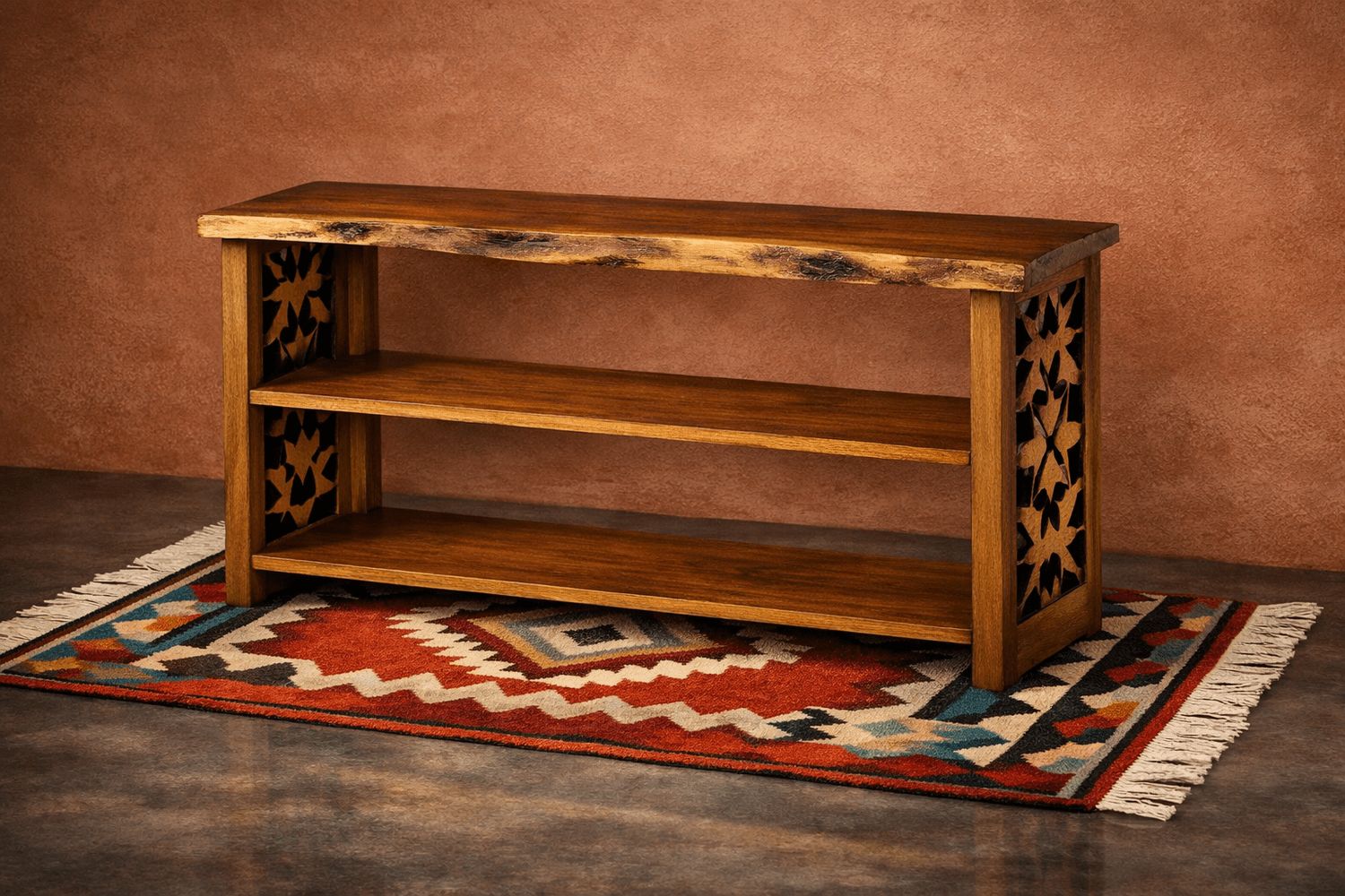 Pecan bookshelf, styled by dadowoodworking