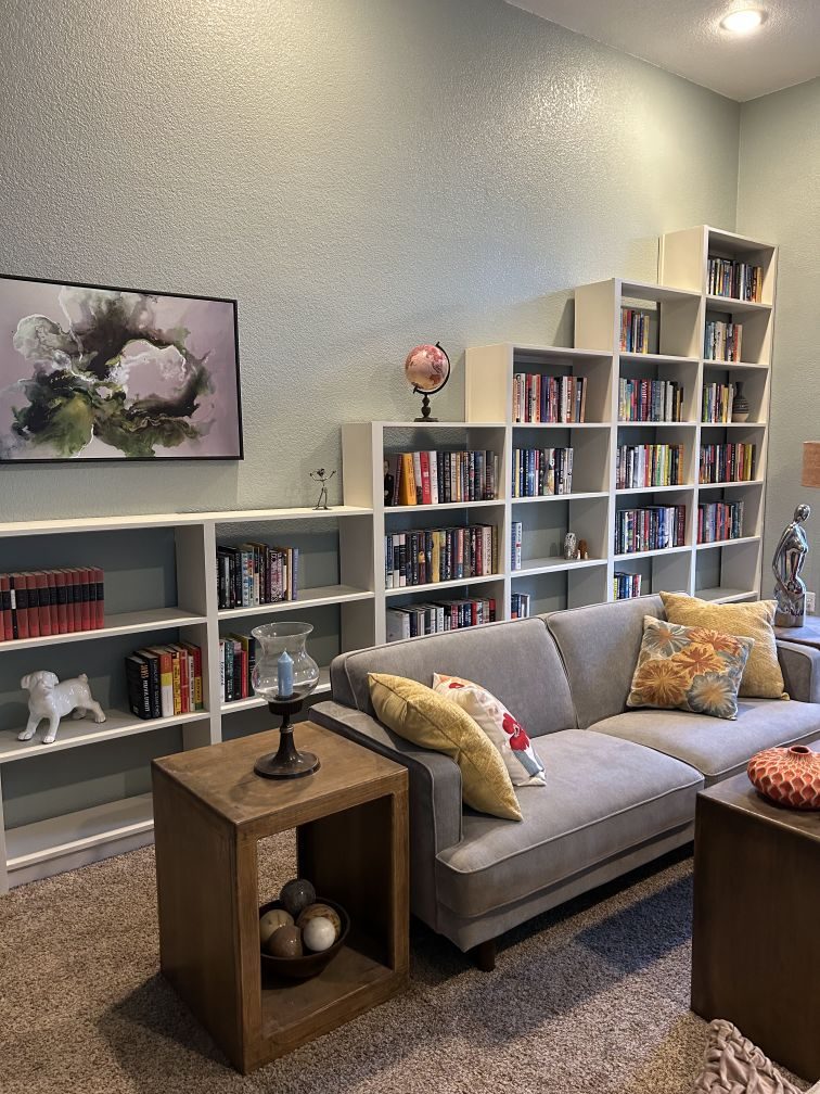 Stepped Library Bookcases — Painted poplar, built for a Las Cruces home